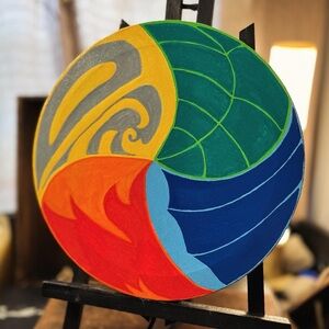 10” Round stretched canvas